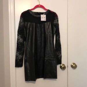 Beautiful lace and pleather dress